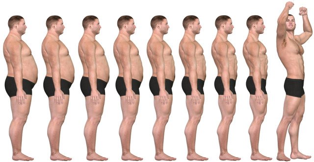 Fat To Fit Before After 3D Man Weight Loss Success