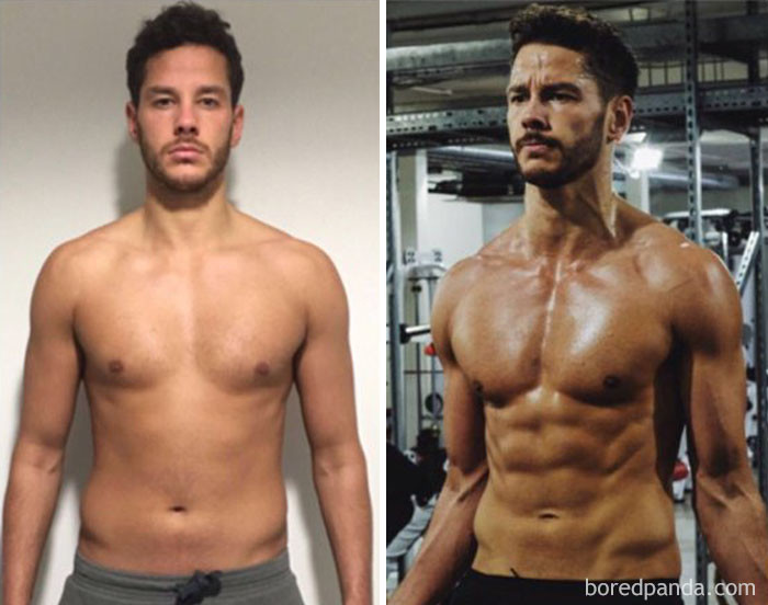 Как люди меняются телами. Трансформация тела. Трансформация мужчины. Год тренировок до и после. Мужская фигура до и после.